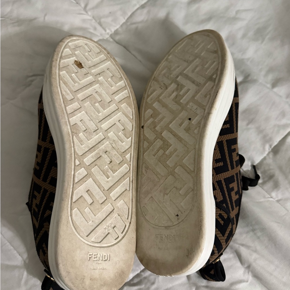 Fendi Black and Brown Patterned Sneakers - Picture 5 of 7